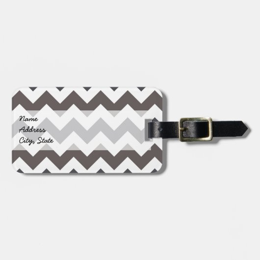 Étiquette À Bagage Motif tendance Chevron Zigzag 7 (Devant horizontal)