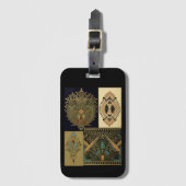 Étiquette À Bagage Motif textile Art nouveau Christopher (Devant Vertical)