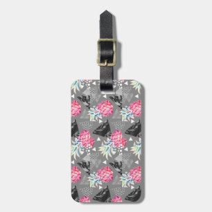 Étiquette À Bagage Motif texturisé par ananas géométrique
