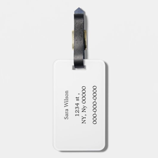 Étiquette À Bagage Motif tour Monogram Aqua Chic Eiffel (Dos Vertical)