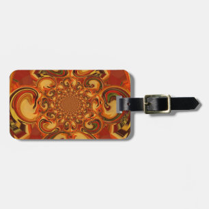 Étiquette À Bagage Motif tourbillonnant : Tons d'orange, Brown et ver