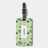 Étiquette À Bagage Motif transparent avec outils de jardinage (Devant Vertical)