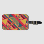 Étiquette À Bagage Motif triangle coloré panafricain unique (Devant Horizontal)