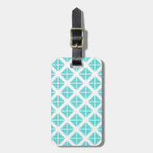 Étiquette À Bagage Motif Triangle tendance Turquoise (Devant Vertical)