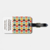 Étiquette À Bagage Motif tribal de mode d'ikat moderne fait sur (Dos horizontal)