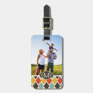 Étiquette À Bagage Motif tribal moderne fait sur commande d'Ikat de