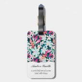 Étiquette À Bagage Motif tropical coloré (Dos Vertical)