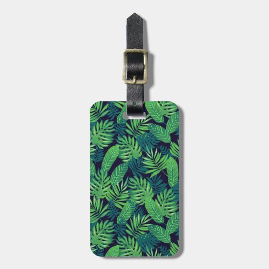 Étiquette À Bagage Motif tropical de feuille (Devant Vertical)