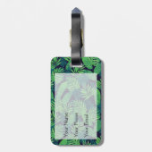 Étiquette À Bagage Motif tropical de feuille (Dos Vertical)