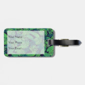 Étiquette À Bagage Motif tropical de feuille (Dos horizontal)