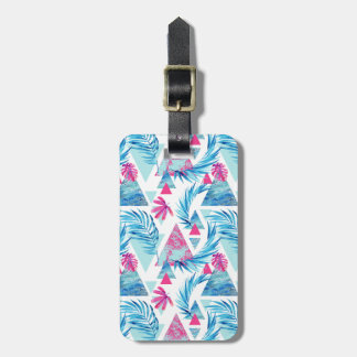 Étiquette À Bagage Motif tropical de feuille d'aquarelle abstraite