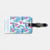 Étiquette À Bagage Motif tropical de feuille d'aquarelle abstraite (Dos horizontal)