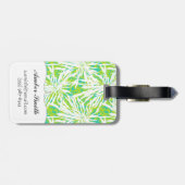 Étiquette À Bagage Motif tropical de palmettes (Dos horizontal)
