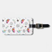 Étiquette À Bagage Motif tropical d'été de style de Memphis (Devant horizontal)