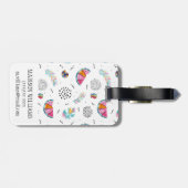 Étiquette À Bagage Motif tropical d'été de style de Memphis (Dos horizontal)