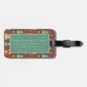 Étiquette À Bagage Motif turquoise de Teepee d'étape | de Geo de (Dos horizontal)