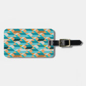 Étiquette À Bagage Motif turquoise et orange de formes (Devant horizontal)
