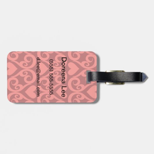 Étiquette À Bagage Motif Valentin (Dos horizontal)