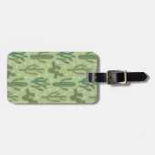 Étiquette À Bagage Motif vert de cactus d'étape | de Geo de sud-ouest (Devant horizontal)