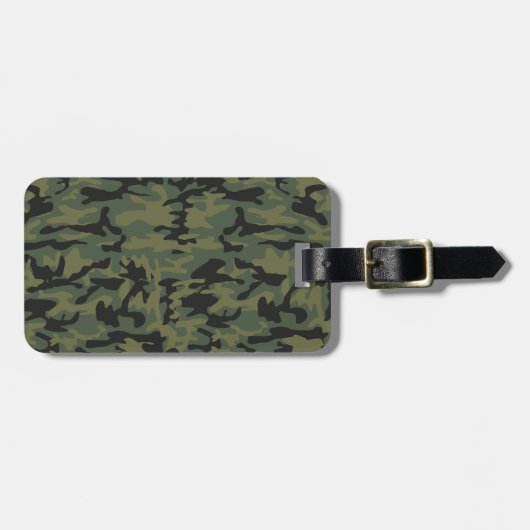 Étiquette À Bagage Motif vert de camo (Devant horizontal)