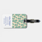 Étiquette À Bagage Motif vert et rose de cactus (Dos horizontal)