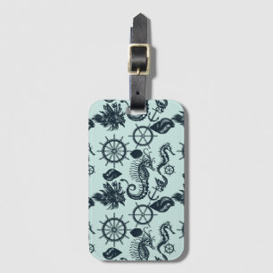 Étiquette À Bagage Motif vintage d'animal de mer