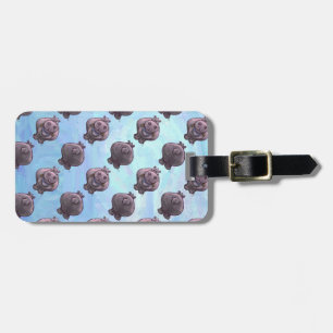 Étiquette À Bagage Motifs de têtes et de queues d'hippopotame