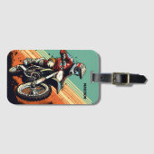 Étiquette À Bagage Motocross de nom personnalisé (Devant Horizontal)