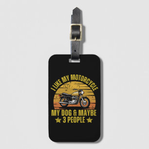 Étiquette À Bagage Motocyclette de chien