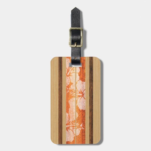 Étiquette À Bagage Mots clés Haleiwa Surfboard Hawaiian Luggings (Devant Vertical)