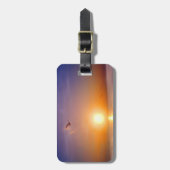 Étiquette À Bagage Mouette faite sur commande de coucher du soleil (Devant Vertical)