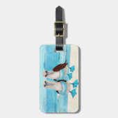 Étiquette À Bagage Mouettes sur le drapeau à bagages de plage (Devant Vertical)