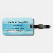 Étiquette À Bagage Mouettes sur le drapeau à bagages de plage (Dos horizontal)