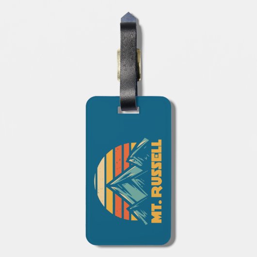 Étiquette À Bagage Mount Russell California Retro Turquoise (Dos Vertical)