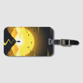 Étiquette À Bagage Mountain Peak Silhouette with a winding. Pedestal (Devant Horizontal)