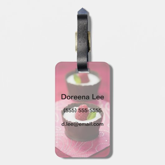 Étiquette À Bagage Mousse de chocolat blanc (Dos Vertical)