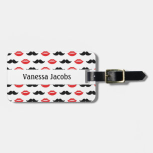 Étiquette À Bagage Moustache et lèvres son Motif