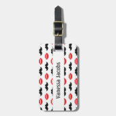 Étiquette À Bagage Moustache et lèvres son Motif (Devant Vertical)