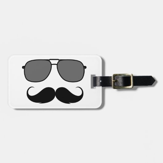 Étiquette À Bagage moustache et lunettes (Devant horizontal)