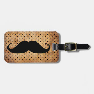 Étiquette À Bagage Moustache noire drôle
