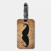 Étiquette À Bagage Moustache noire drôle (Dos Vertical)