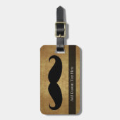 Étiquette À Bagage Moustache vintage avec texte personnalisé (Devant Vertical)