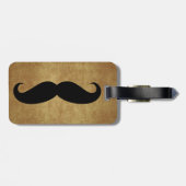 Étiquette À Bagage Moustache vintage avec texte personnalisé (Dos horizontal)