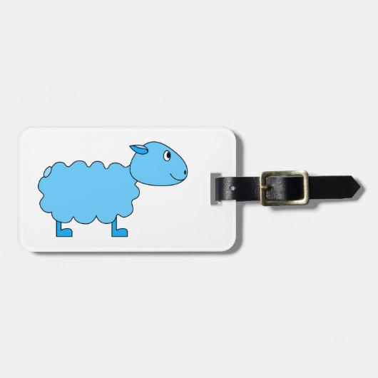 Étiquette À Bagage Moutons bleus (Devant horizontal)
