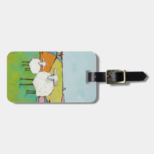 Étiquette À Bagage Moutons dans le pré (Devant horizontal)