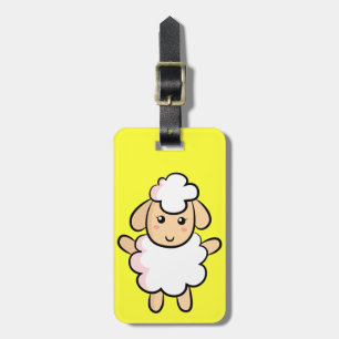 Étiquette À Bagage Moutons de ferme mignons et heureux