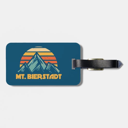 Étiquette À Bagage Mt. Bierstadt Colorado Retro Turquoise (Dos horizontal)