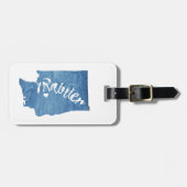 Étiquette À Bagage Mt Rainier Washington Wood Grain (Devant horizontal)