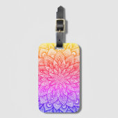 Étiquette À Bagage Multicolor Mandala Design Original Art (Devant Vertical)