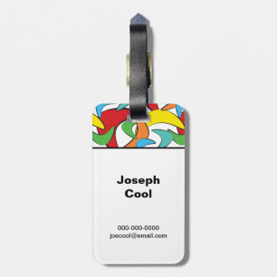 Étiquette À Bagage Multicolore Retro Boomerang Personnalisé